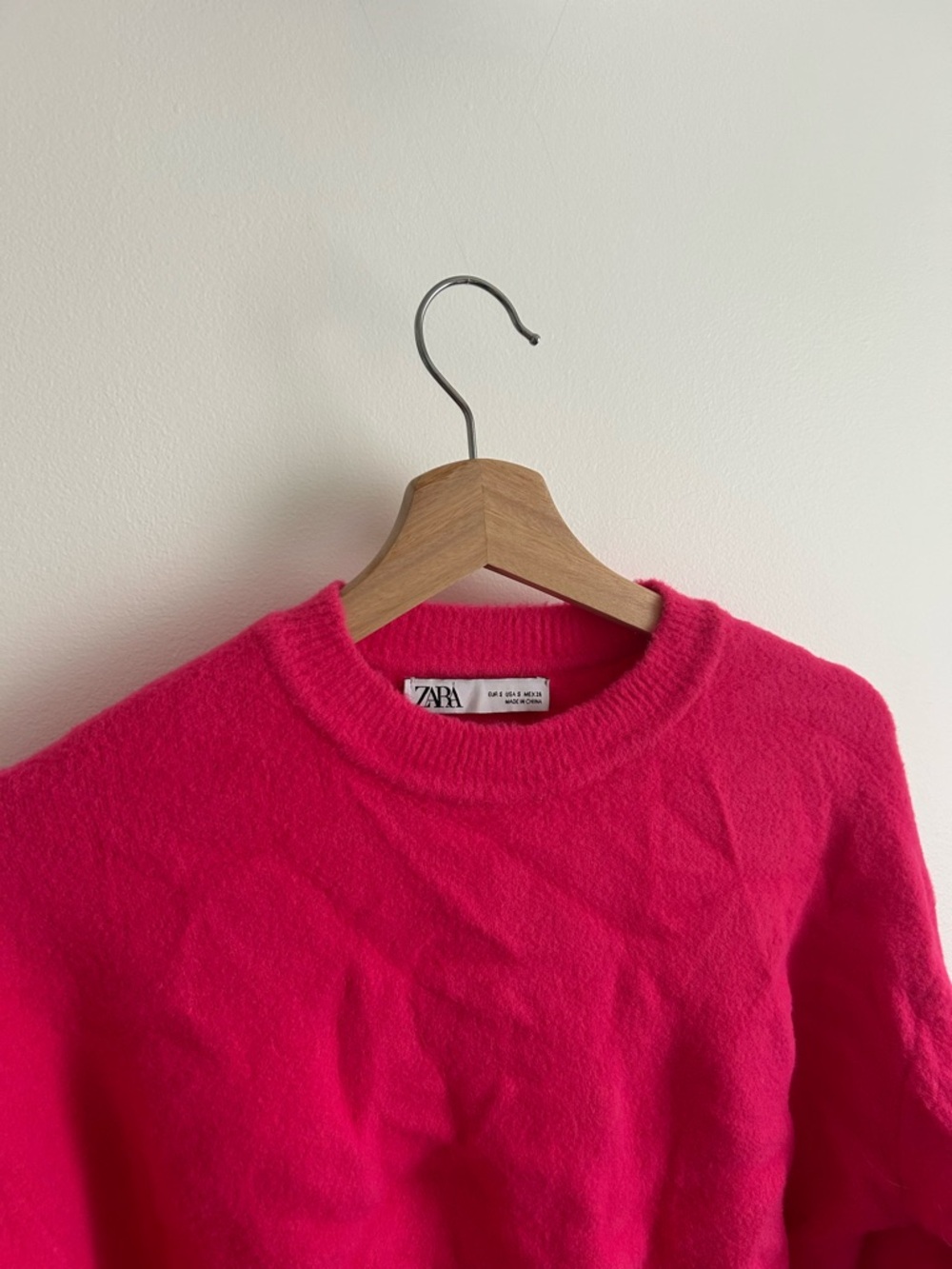 ZARA Hot Pink Crewneck Sweater